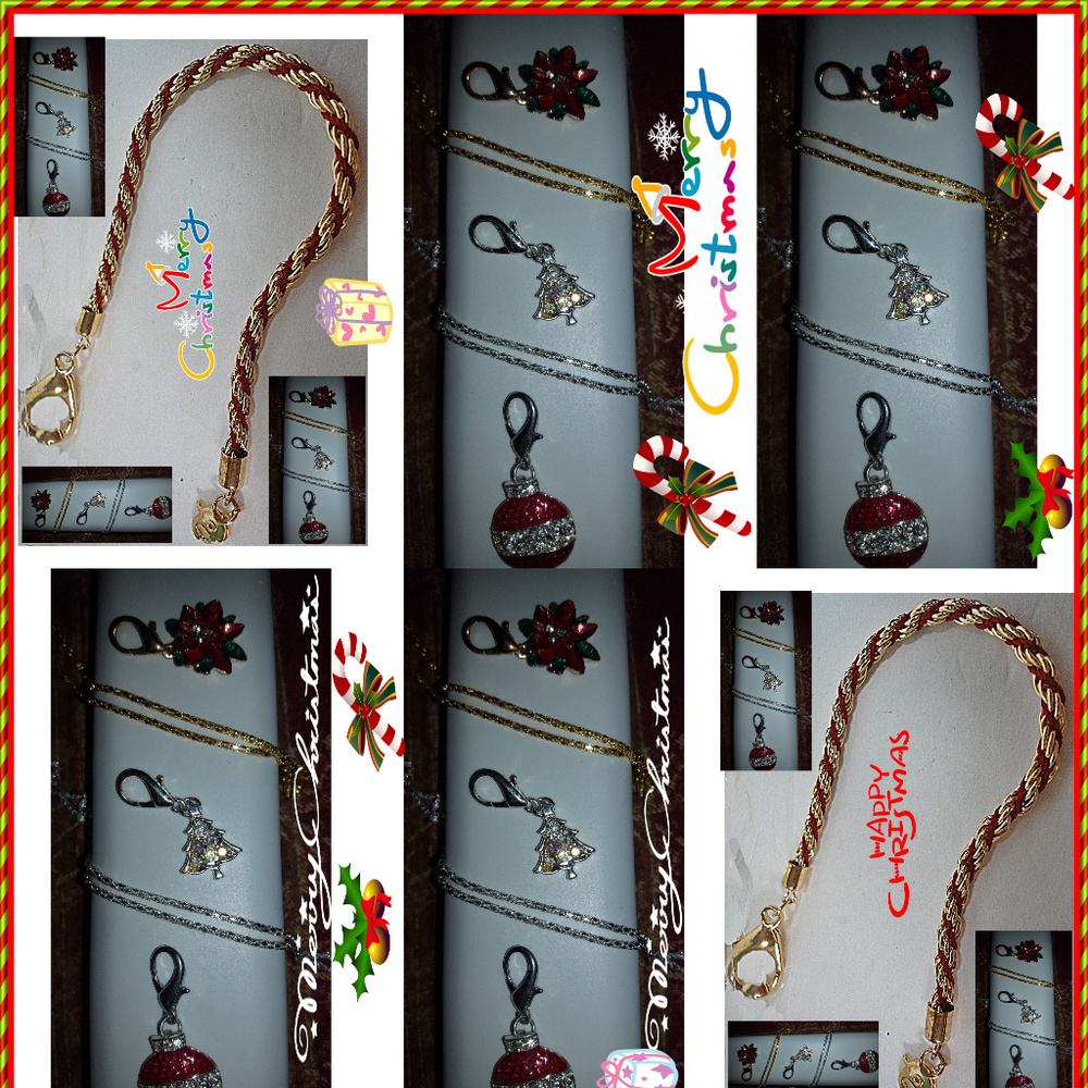 Christmas Rhinestone Crystal Removabl Charm Neckla